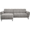 ECKSOFA Volare Mini ohne Schlaffunktion hellgrau, links, Storm-Stoff - Hellgrau/Schwarz, Textil/Metall (256/165cm) - Beautysofa