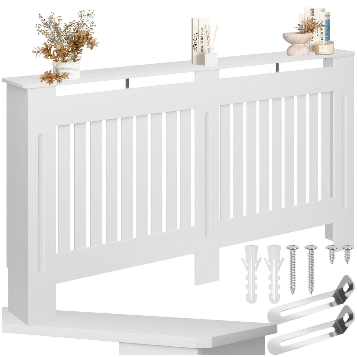 HEIZKÖRPERABDECKUNG Vila,optimale Luftzirkulation,weiß - Weiß, Holz (19/152/82cm) - tectake