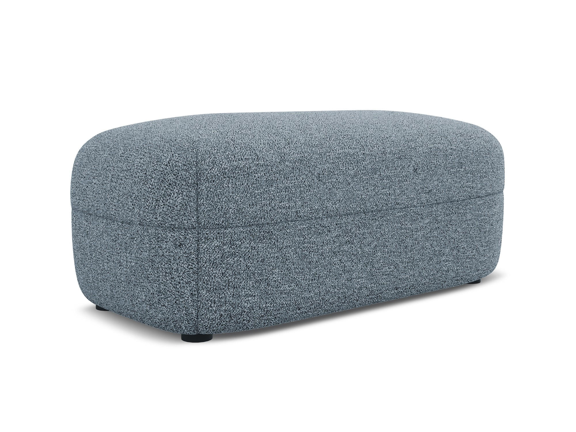 POUF Strukturstoff Stoff Blau - Blau/Blaugrau, Kunststoff/Textil (92/40/48cm) - Makamii