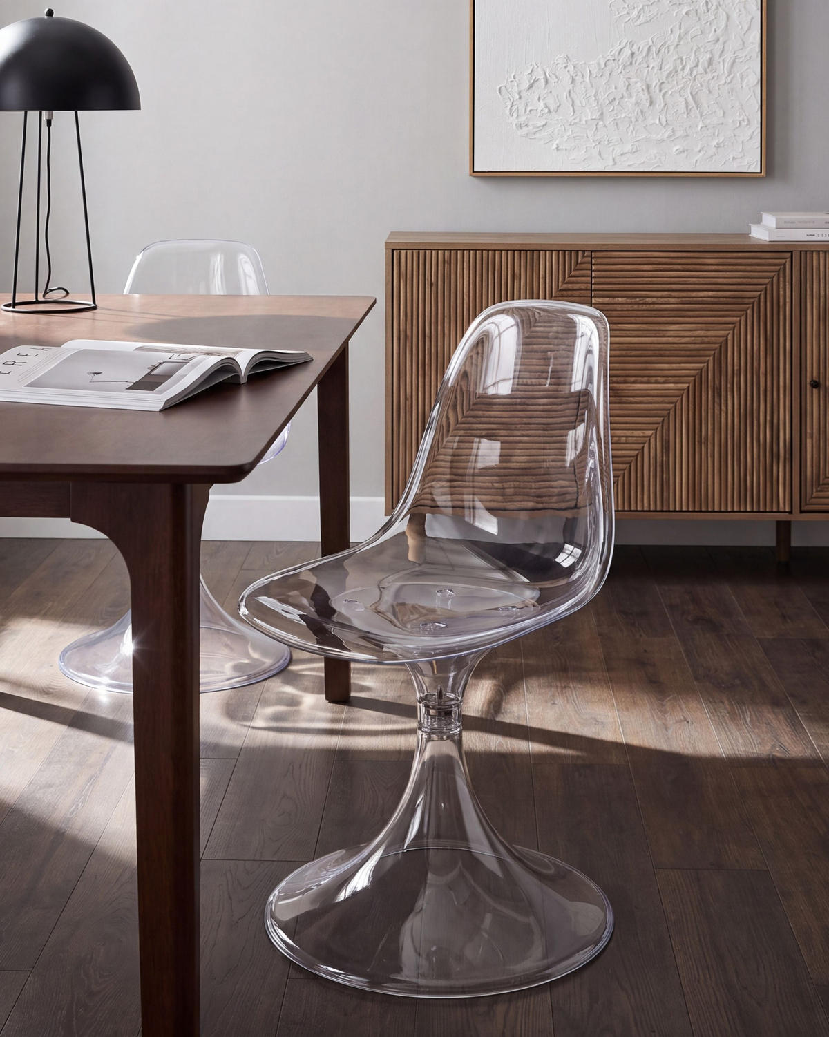 ESSZIMMERSTUHL 2er Set Transparent Clarksville - Transparent, Kunststoff (47/86/52cm) - Beliani