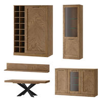 WOHNZIMMER-SET Cozy 10 Eiche Rustikal 5-teilig - Eichefarben/Braun, Holz/Metall (465/198/50cm) - Feldmann-Wohnen