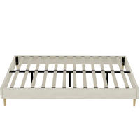 POLSTERBETT 140/200 cm mit Matratze, stabile Mehrfachstütze und modernem Design, Beige - Beige, Textil (140/200cm) - Redom