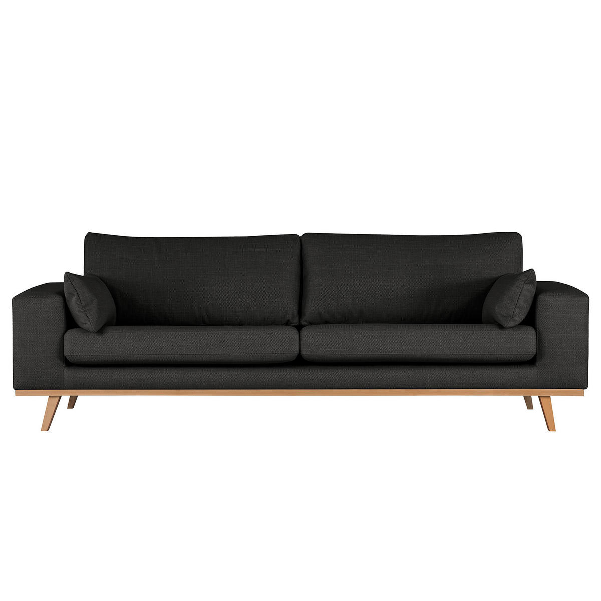 3-SITZER SOFA - Buchefarben/Schwarz, Textil (237/81/88cm) - home24