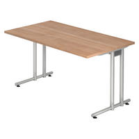 SCHREIBTISCH Serie-N 80/140/74 cm in Nussbaumfarben - Nussbaumfarben, Holzwerkstoff (80/140/74cm) - bümö