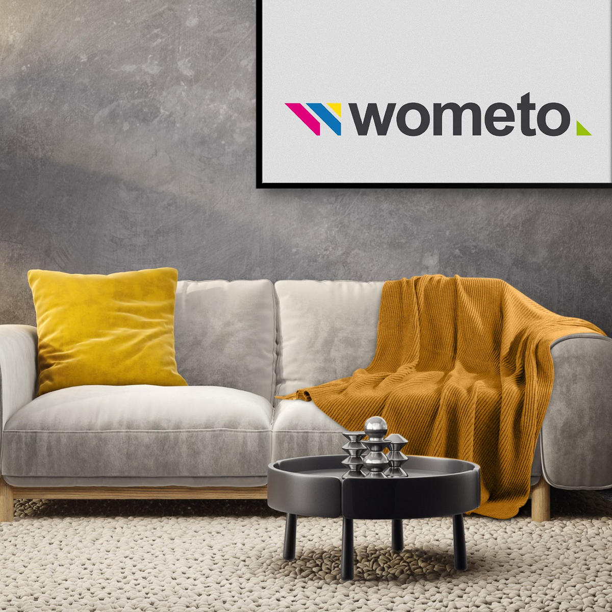 STRICKDECKE eco-line gelb 140/190 cm aus 60% recycelten Materialien - Gelb, Textil (140/190cm) - wometo