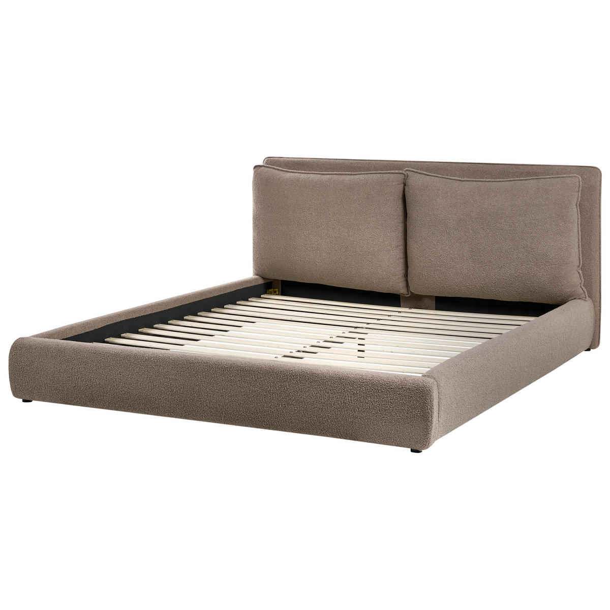 BETT mit Lattenrost 180/200 cm Braun Bajonna - Schwarz/Braun, Textil (180/200cm) - Beliani