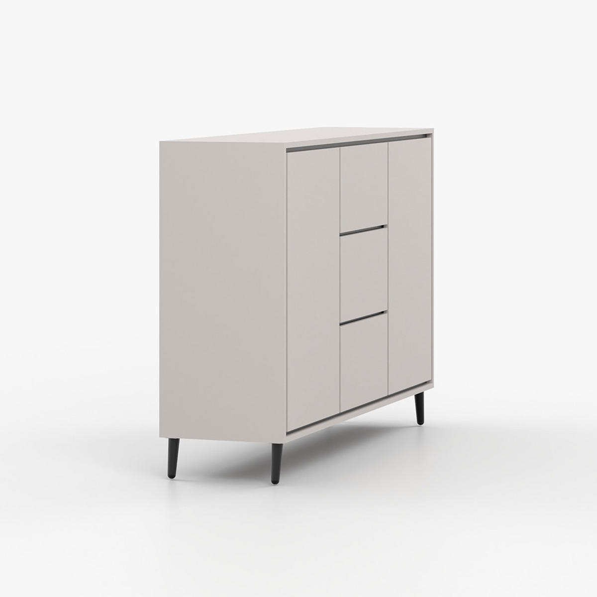KOMMODE FRESCO 2D3S 90 cm Weiß/Weiß, drei Schubladen, grifflos - Kaschmir, Holzwerkstoff (150/100/40cm) - imoebel24