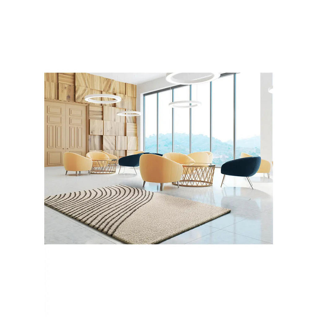 Thumbnail - Atticgo Hochflorteppich, Weiß, Schwarz, Textil, Abstrakt, Rechteckig, 160x230 cm, Oeko-Tex® Standard 100, antistatisch, ...