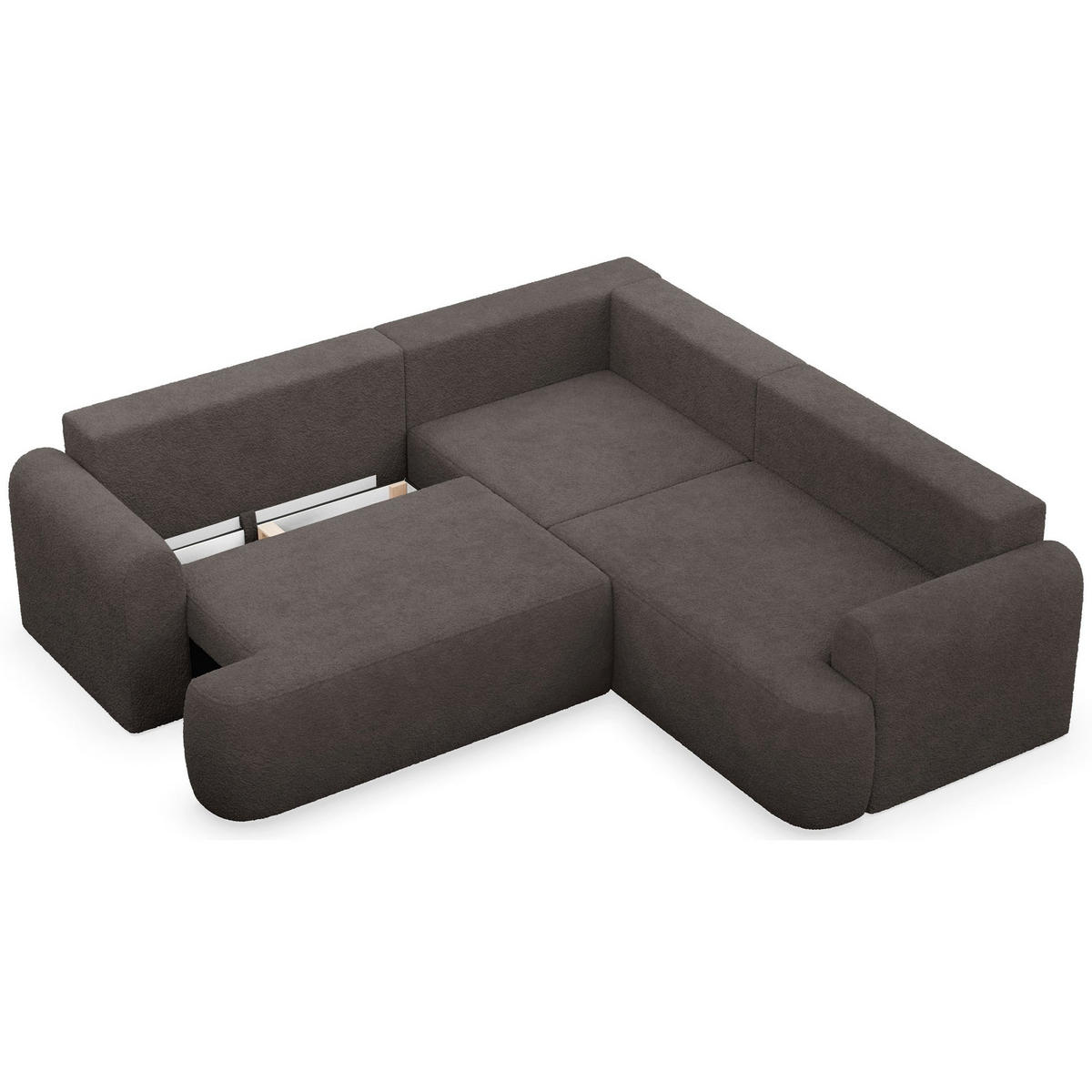 ROHOVÁ POHOVKA Ovo Světle šedá látka univerzální s úložným prostorem - černá/šedohnědá, textil/plast (245/245cm) - Selsey