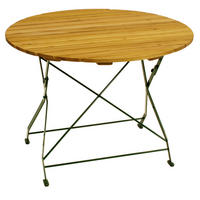KLAPPTISCH Bad Belzig aus Robinienholz 100 cm rund, Stahlgestell Grün - Braun, Holz (100/100/72cm) - TPFGarden