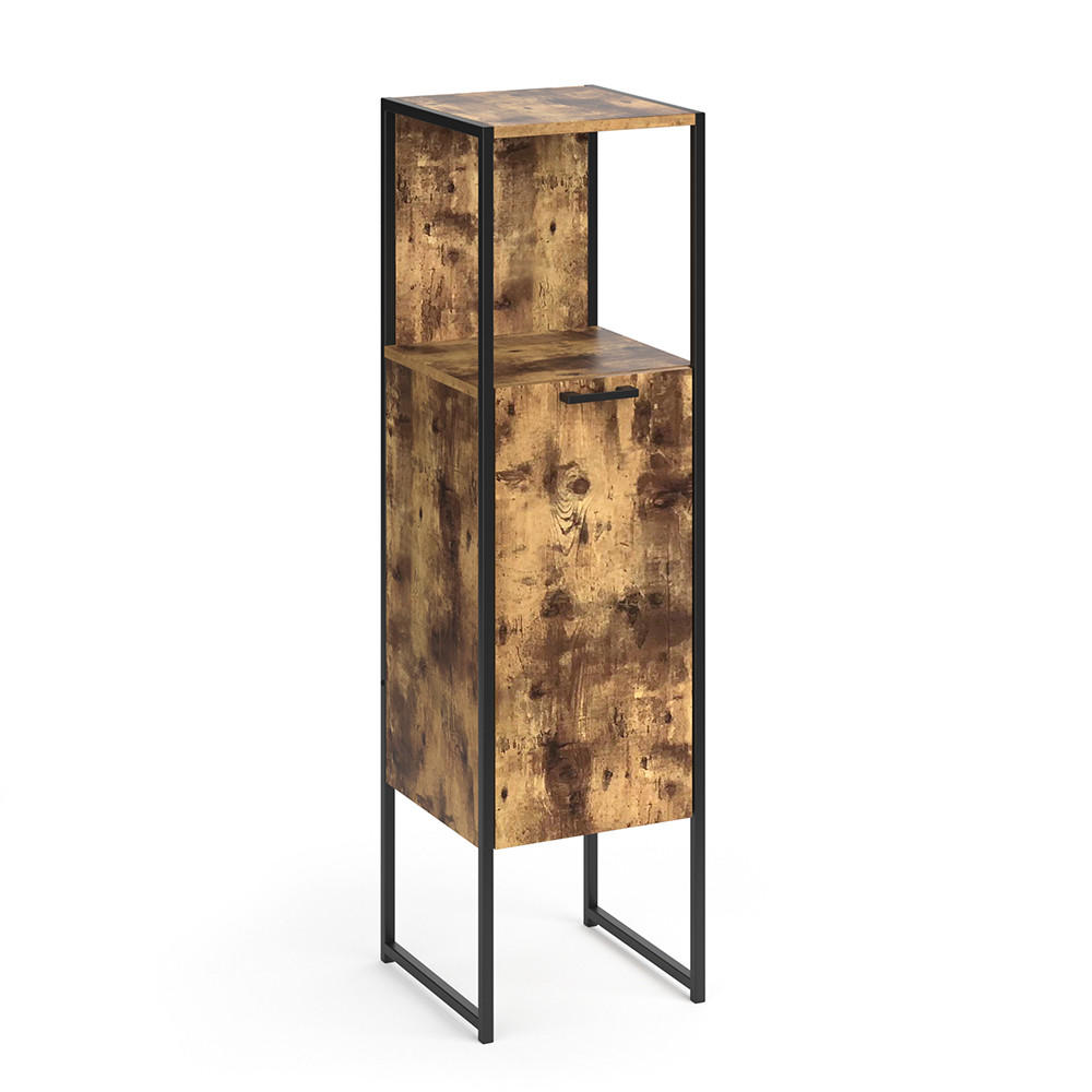MIDISCHRANK Fyrk Antikholz 33 x 120.4 cm - Eichefarben/Schwarz, Holzwerkstoff (33/120.4/33cm) - Vicco