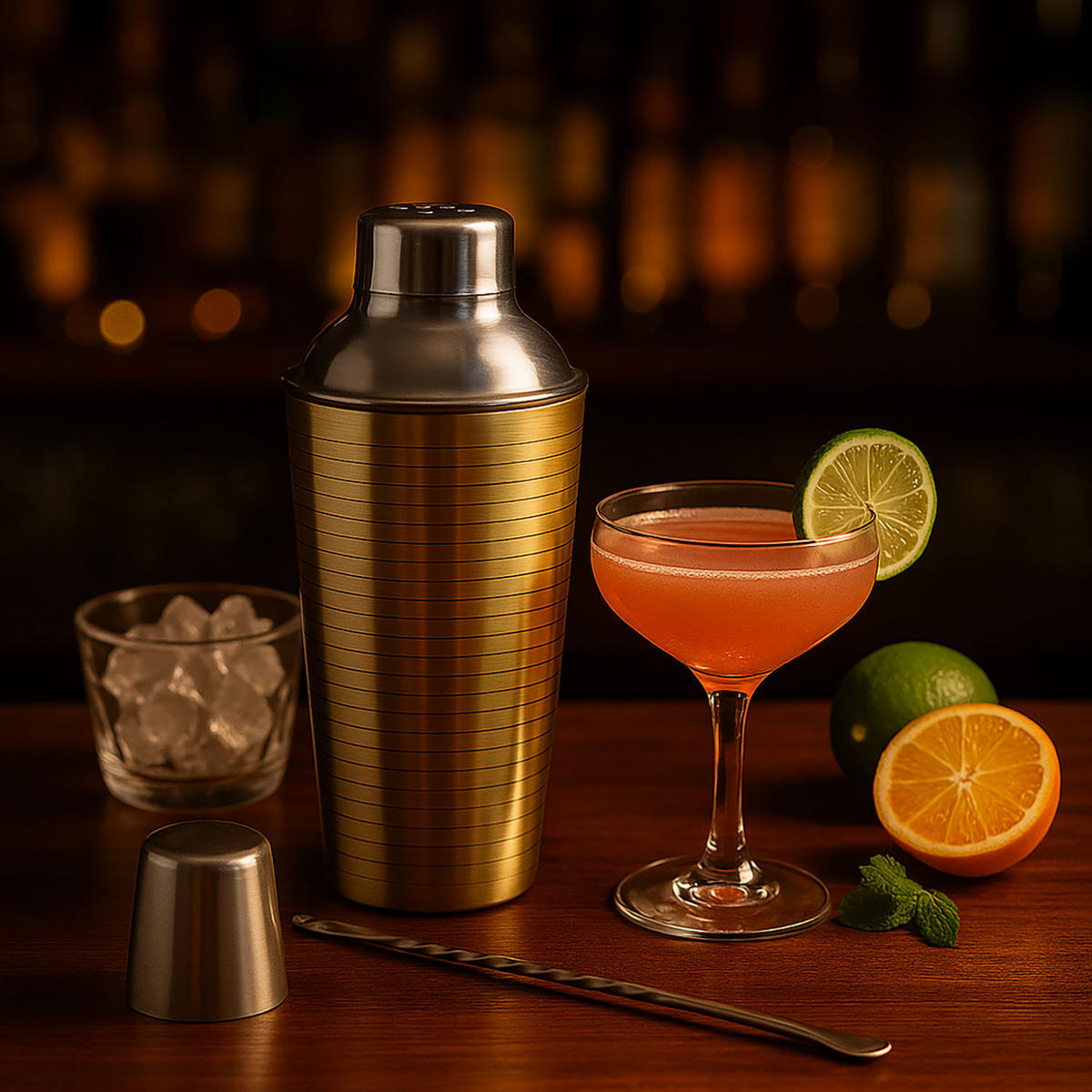 COCKTAIL-SHAKER aus Edelstahl 500 ml 8,5/8,5/22 cm - Goldfarben, Metall (8.5/22/8.5cm) - Excellent Houseware