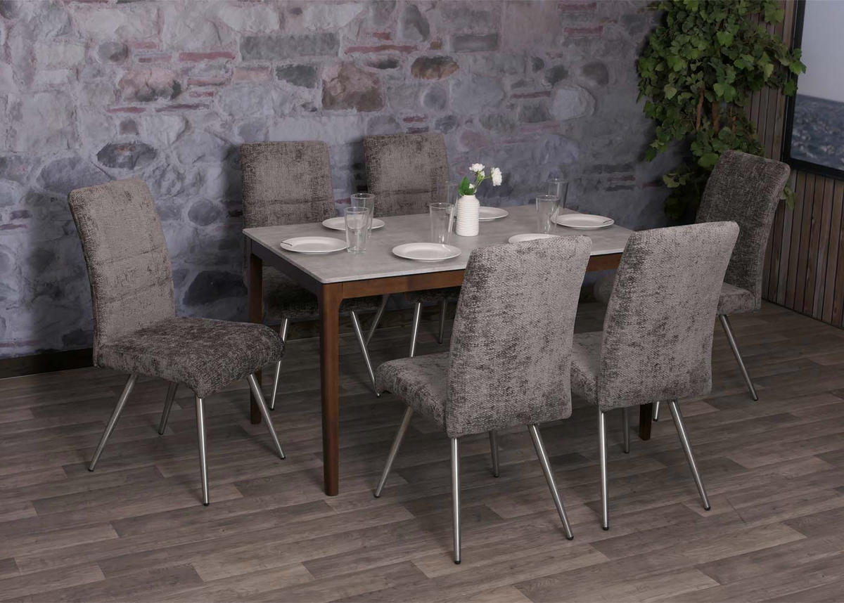 ESSZIMMERSTUHL Grau 2er-Set - Grau, Textil (68/97/64cm) - MCW