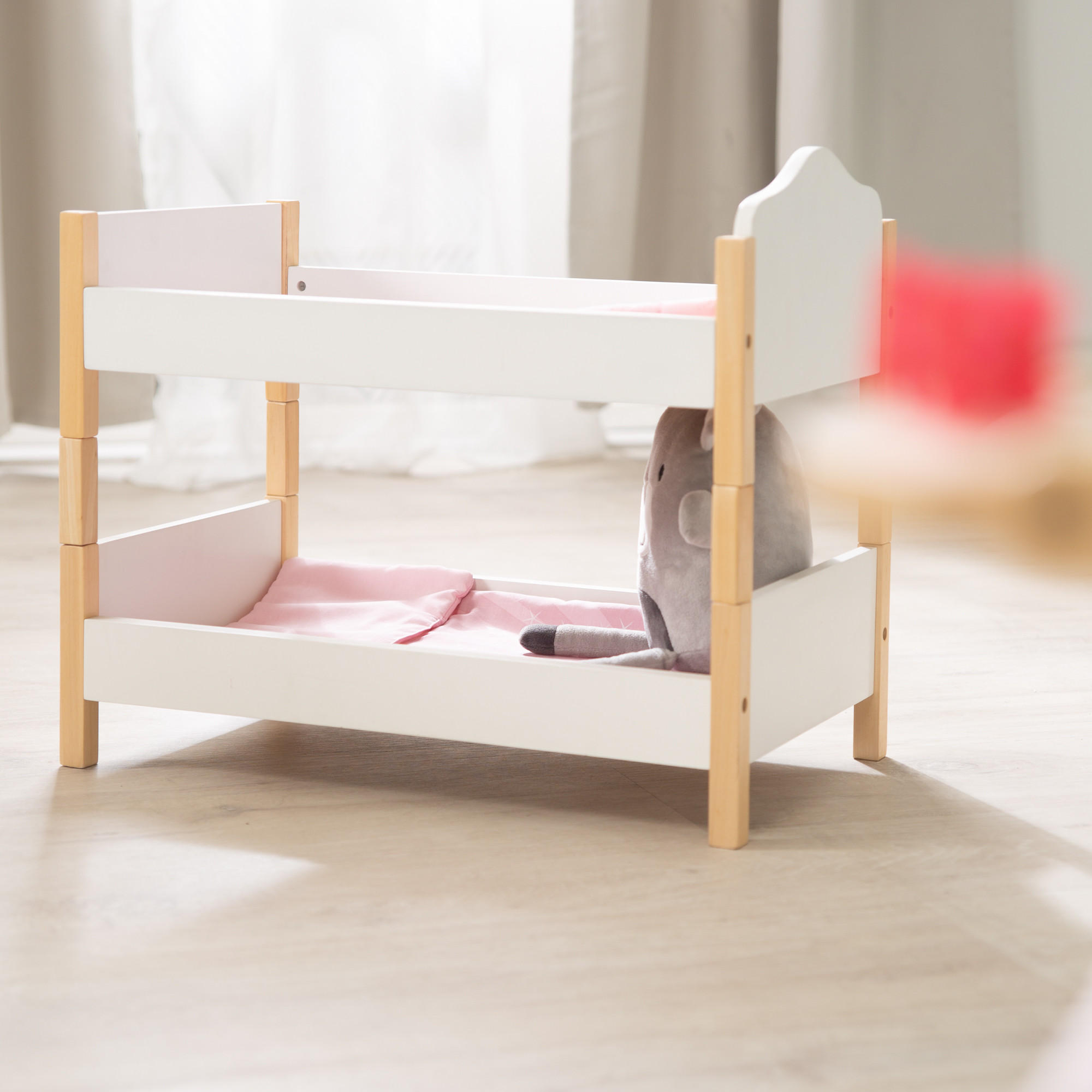 PUPPENETAGENBETT Scarlett - Weiß, Holzwerkstoff (30/45/52cm) - Roba