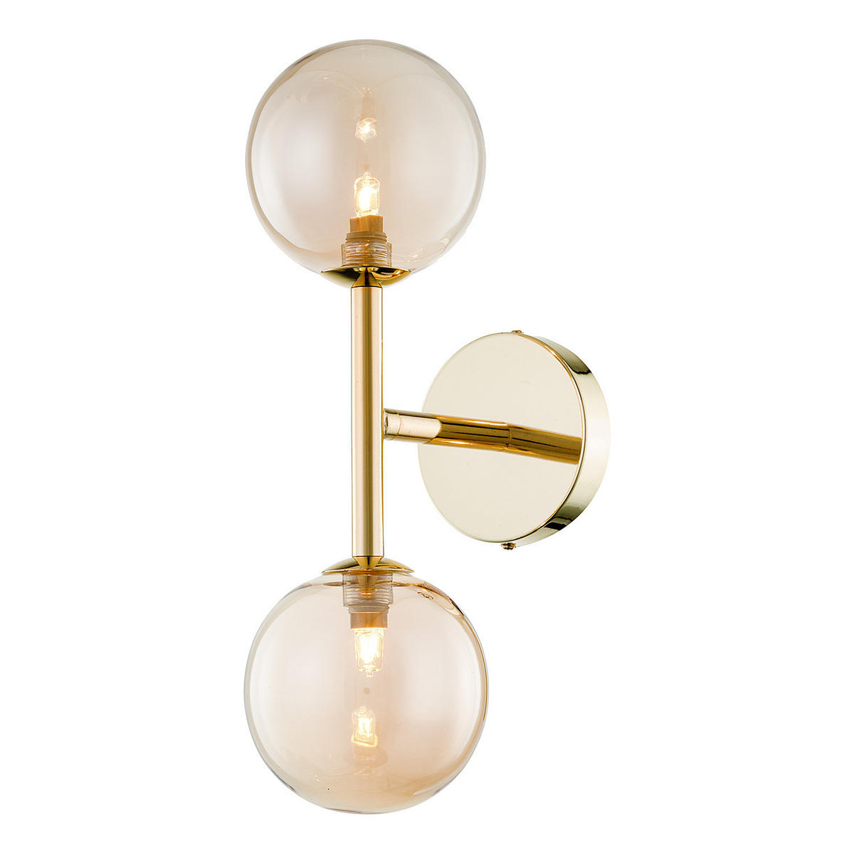 WANDLEUCHTE - Metall - Goldfarben, Glas/Metall (38/19/12cm) - home24