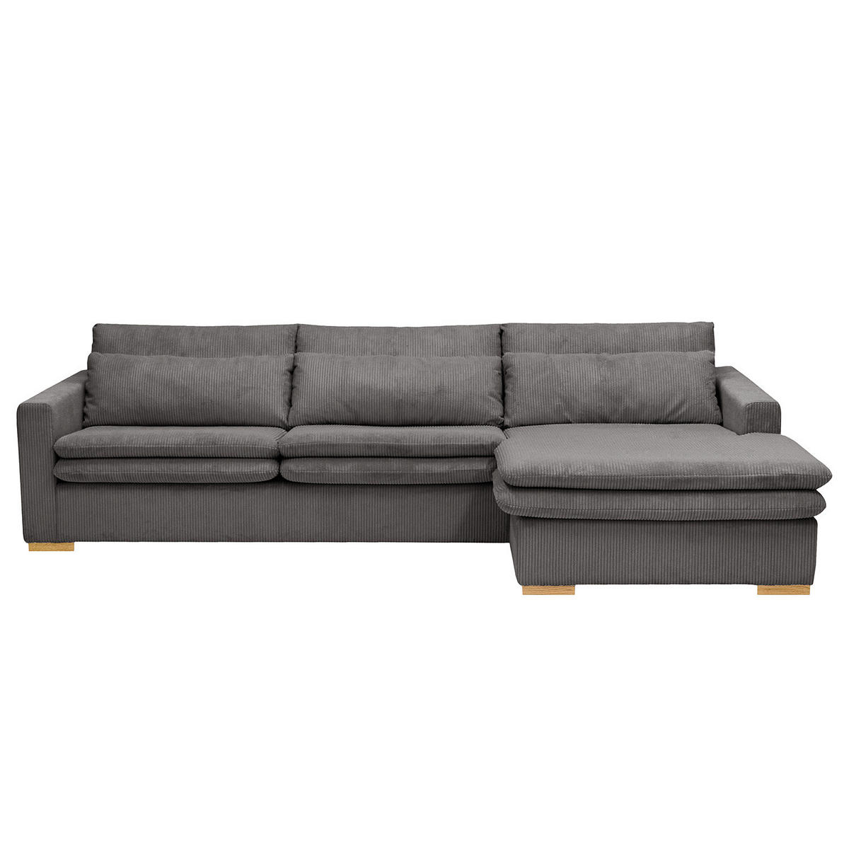 ECKSOFA mit Longchair - Grau, Textil (299/164cm) - home24