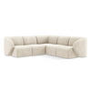 ECKSOFA Chenille Stoff Beige - Creme/Schwarz, Holzwerkstoff/Kunststoff (251/251cm) - Makamii