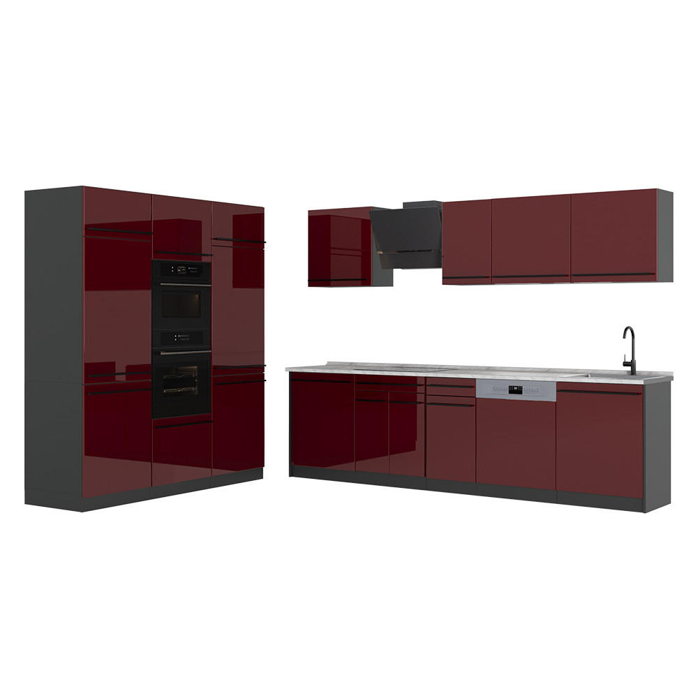 Vicco Küchenzeile Rot, Anthrazit 180x206.8x60 cm