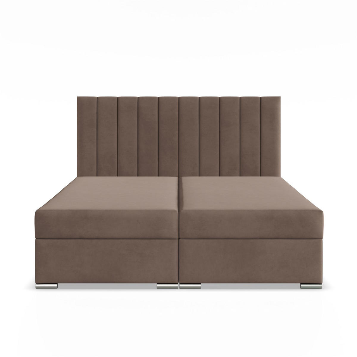 BOXBETT MIT KOPFTEIL 140x200 AGEN, Braun - Braun, Textil (140/200cm) - Mebligo