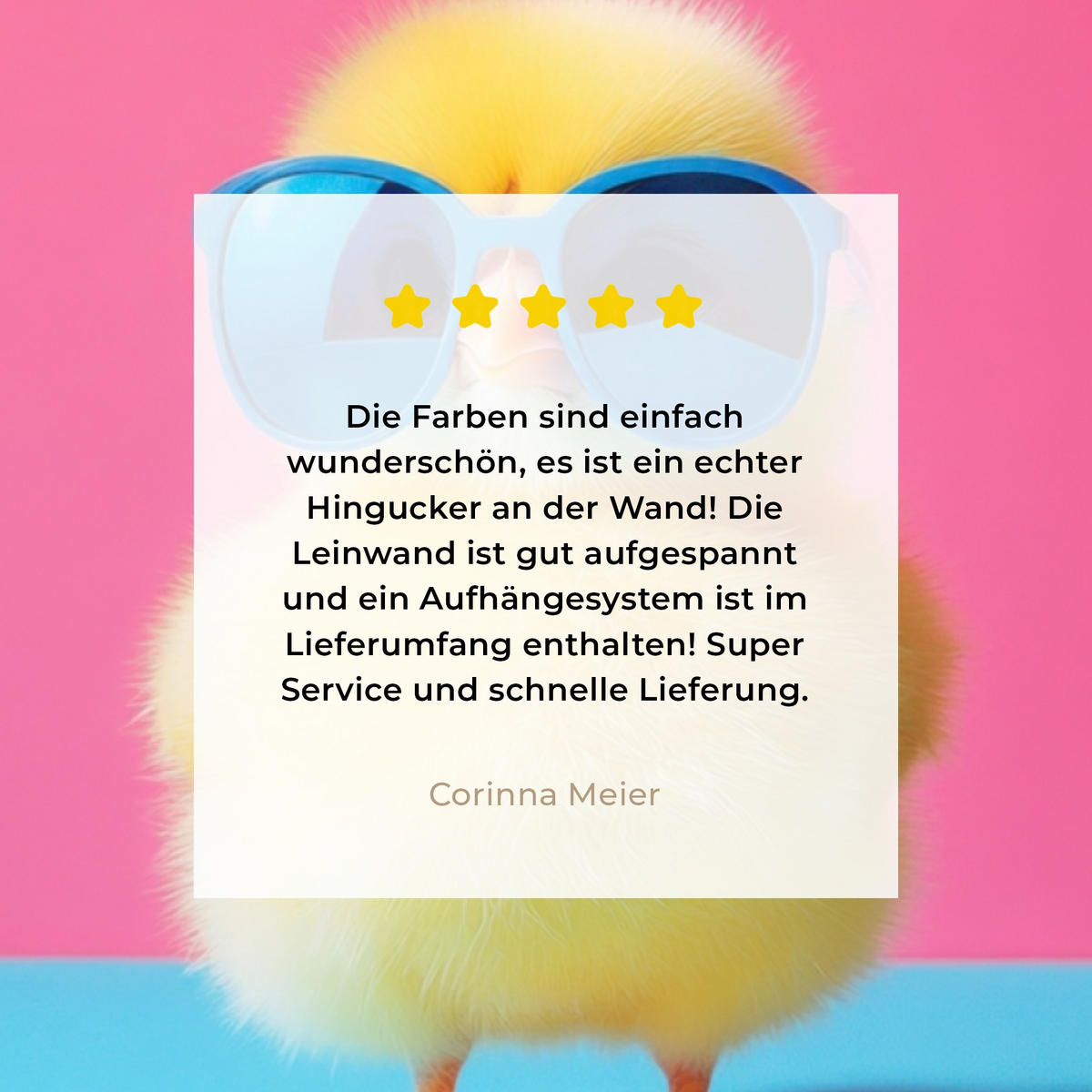 LEINWANDBILD Chick - Sonnenbrille - Blau Room Decor 30x40 cm - Pink/Gelb, Textil (30/40cm) - MuchoWow