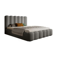 POLSTERBETT Polsterbett Mona V 140x200 cm – Komfortables Bett mit Stauraum & Dekorativem Design, Grau - Schwarz/Grau, Holzwerkstoff/Kunststoff (140/200cm) - DomoHome