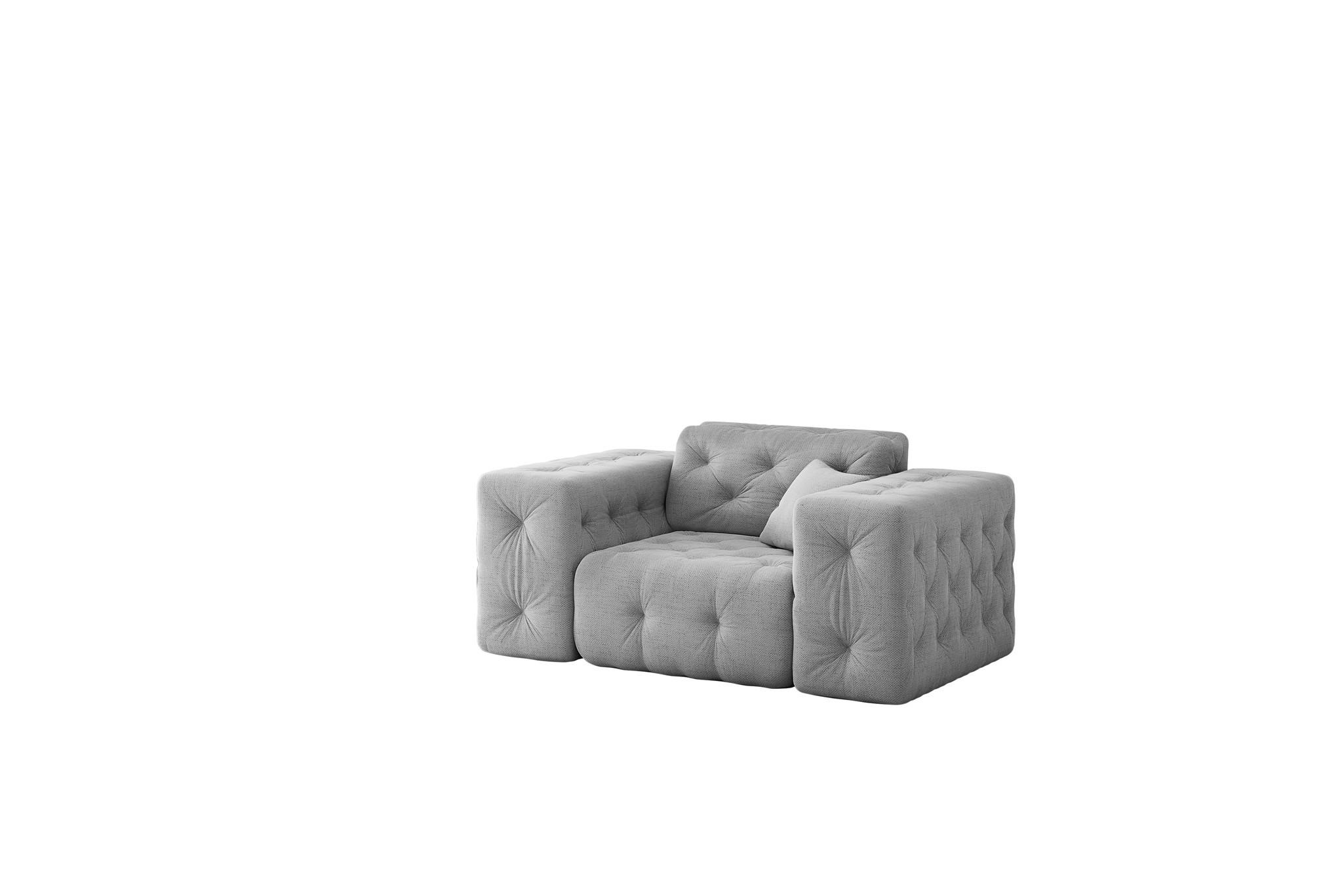 Fun Möbel Sessel Hellgrau 121x78x96 cm