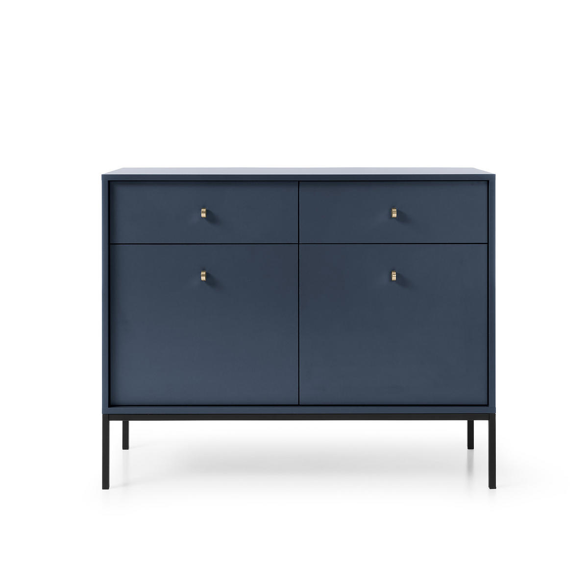 KOMMODE MONDO 104/83/39 cm mit 2 Schubladen 2 Türen Blau - Blau, Holzwerkstoff (104/83/39cm) - MASSENO