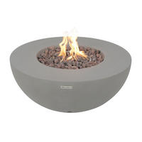 FEUERTISCH Roca Gasfeuerstelle aus GF-Beton 87/87/37 cm - Hellgrau, Naturmaterialien (87/37/87cm) - Elementi