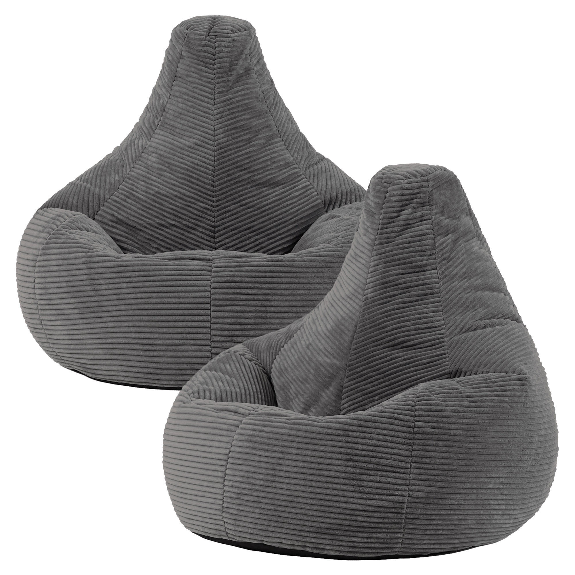 SITZSACK Sessel aus Cord 2-tlg. - Dunkelgrau, Kunststoff (82/76/82cm) - icon