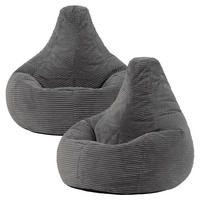 SITZSACK Sessel aus Cord 2-tlg. - Dunkelgrau, Kunststoff (82/76/82cm) - icon