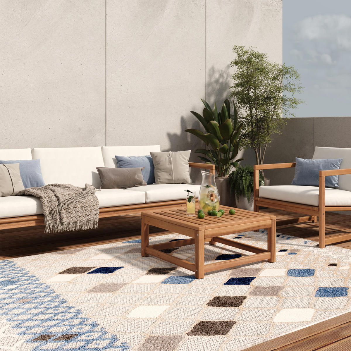 TEPPICH PATIO Grau 140/200 cm - Grau, Kunststoff (140/200cm) - Tapiso