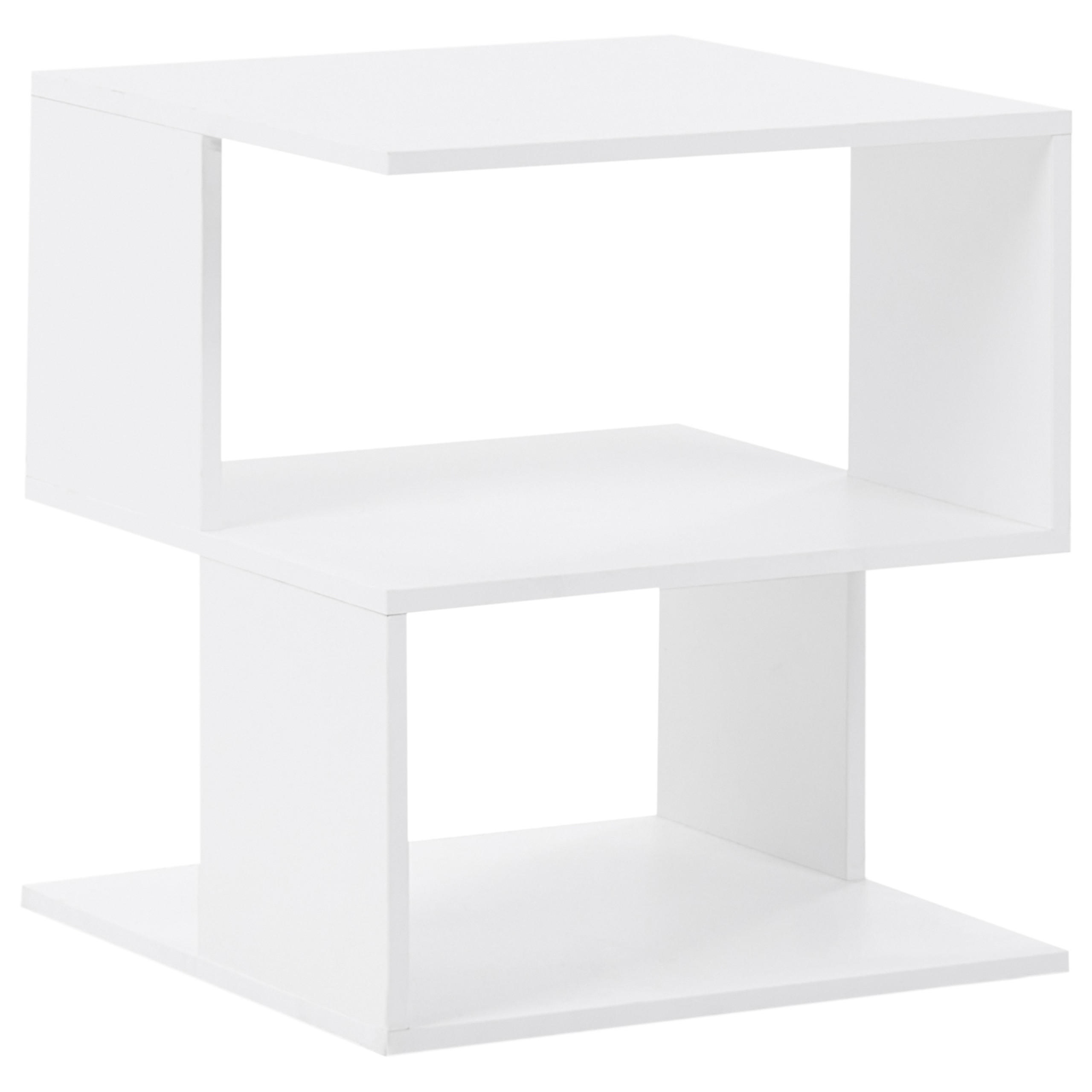 NACHTTISCH Weiß Baeuval - Weiß, Holzwerkstoff (40/40/44cm) - Beliani