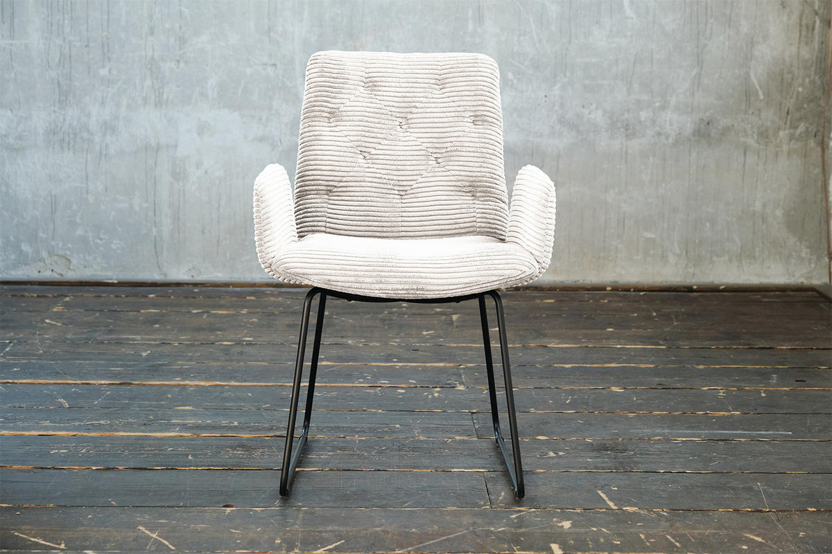 STUHL NEW CHARME Weiß Cord - Weiß, Textil (59/87/66cm) - KAWOLA