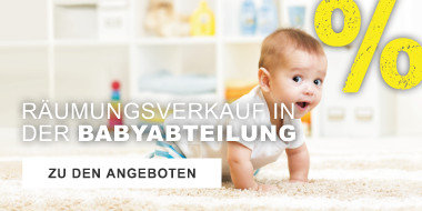 Raeumungsverkauf in der Babyabteilung