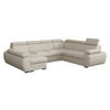 WOHNLANDSCHAFT Boston U, Seite: Links - LC+2P+R+2R - Chromfarben/Creme, Holz/Textil (325/98/260cm) - MIRJAN24