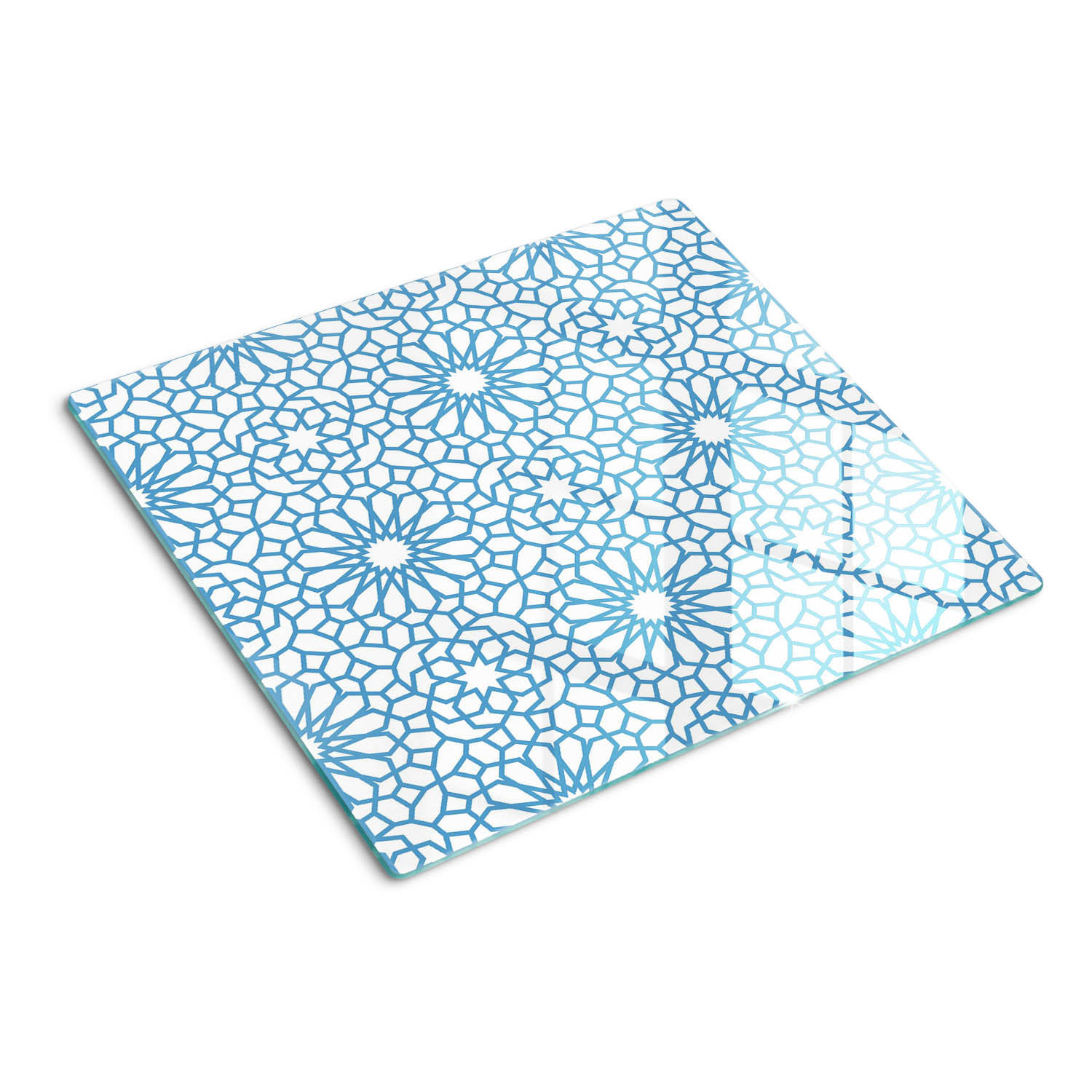 GLASPLATTE 60x52 cm Orientalisches Muster - Blau, Glas (60/0.4/52cm) - TULUP