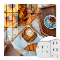 SCHLÜSSELBOX Weiß 30x30 cm – Türöffnung nach rechts - Morgenmomente - Orange, Metall (30/30/5cm) - TULUP