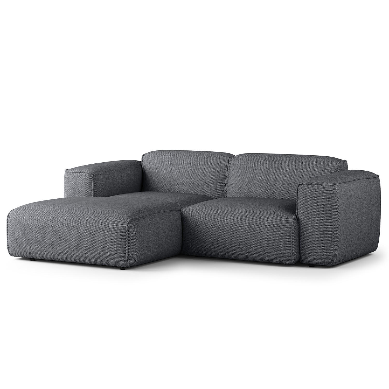 ECKSOFA mit XL-Longchair - Schwarz/Grau, Kunststoff/Textil (260/171cm) - home24