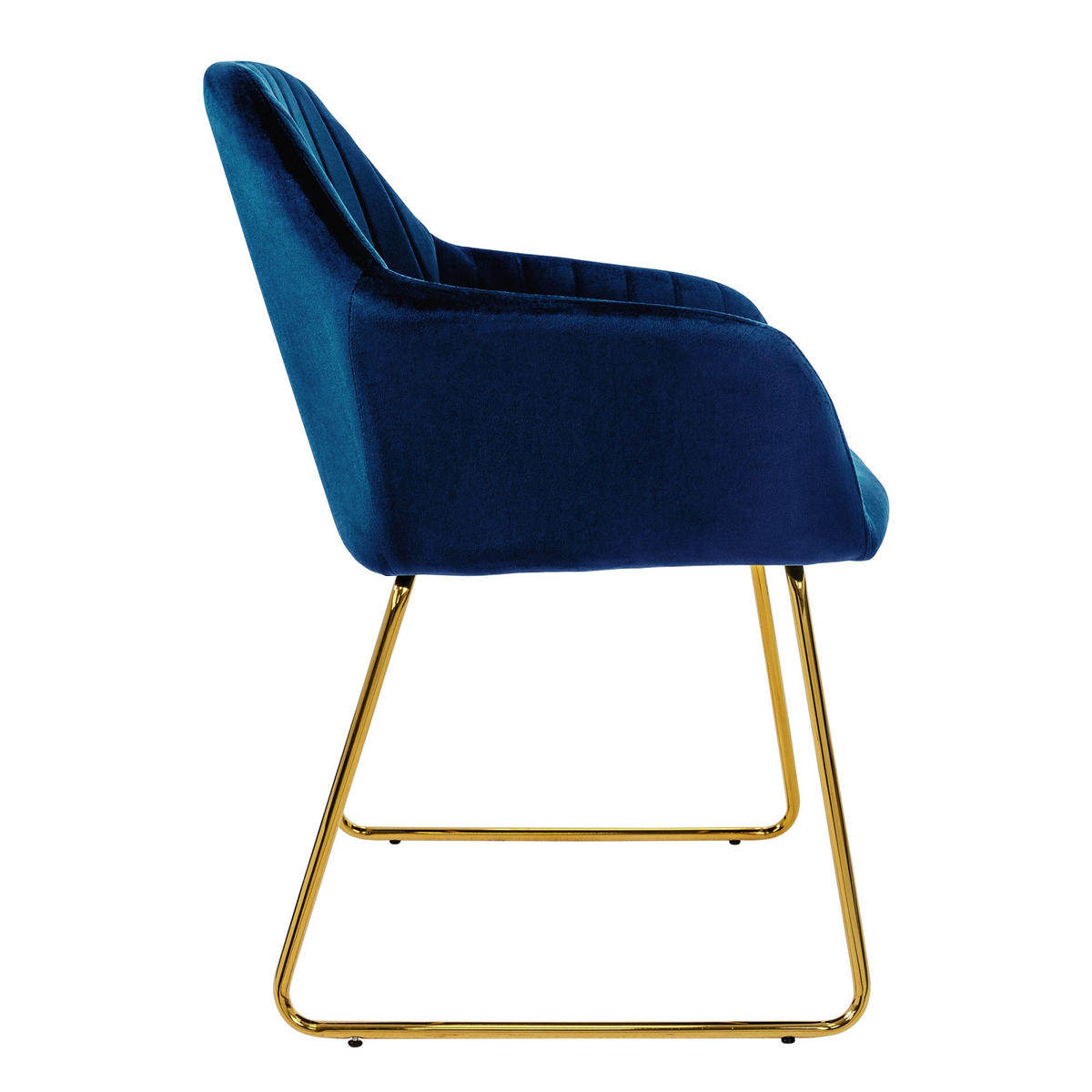 STUHL Samt blau 4er Set - Blau, Metall (60/82/57cm) - ML-DESIGN