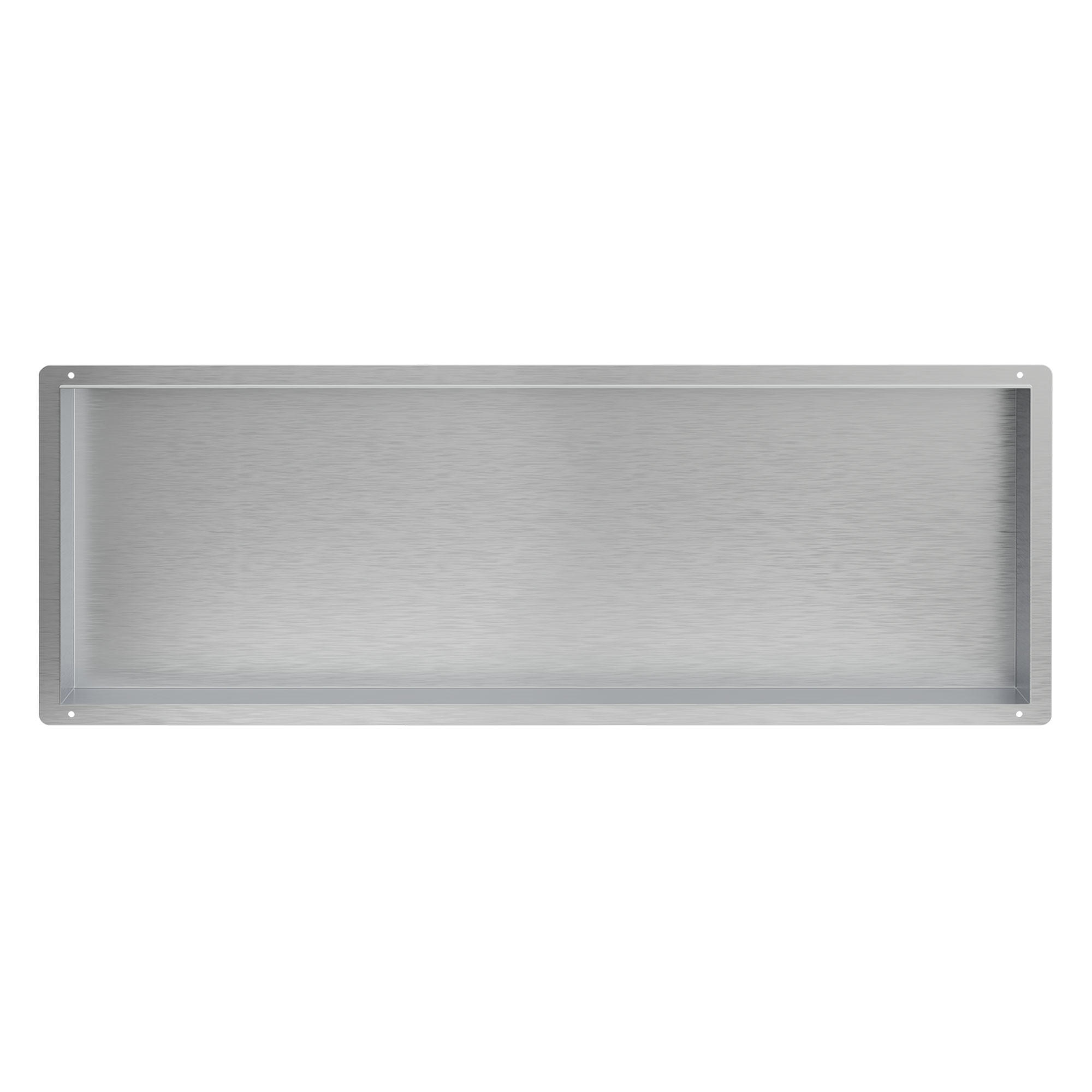 DUSCHNISCHE Silber 90/30 cm - Silberfarben, Metall (34/10/94cm) - LuxeBath