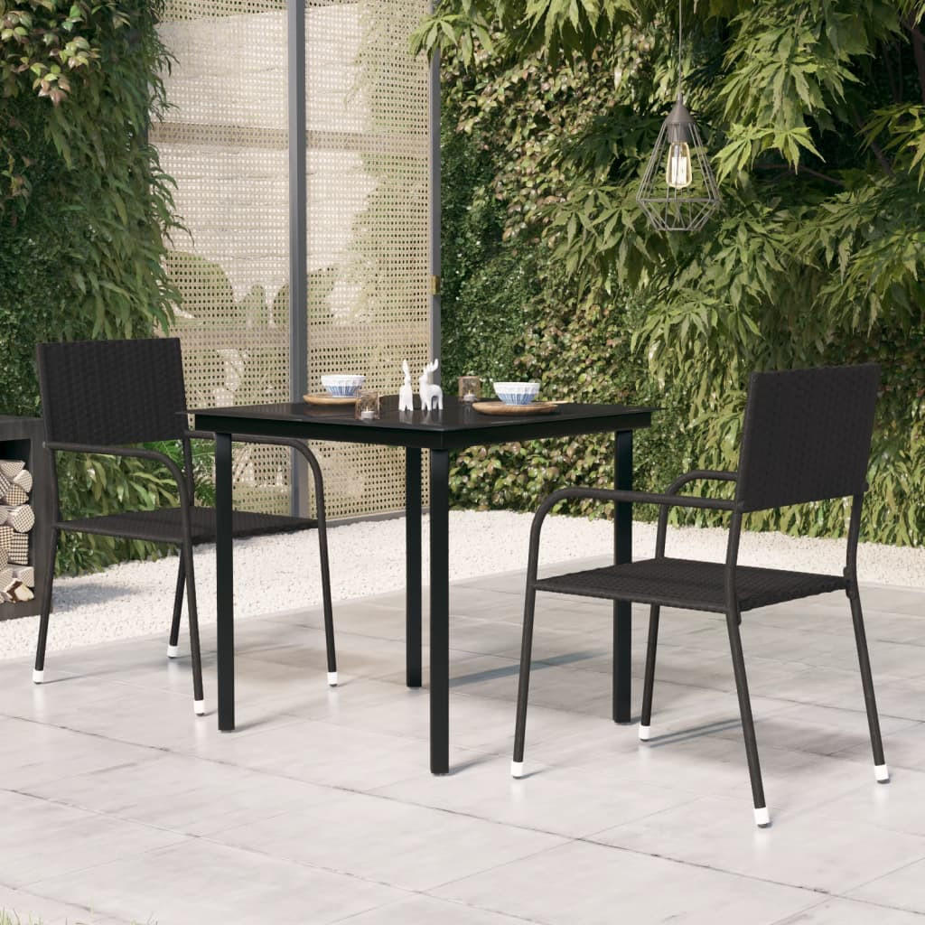 GARTENTISCH Tischarn 80/74/80 cm - Schwarz, Naturmaterialien (80/80/74cm) - ZMH