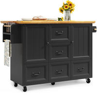 KÜCHENINSEL mit Klappdeckel 120 x 73 x 92,5 cm Schwarz - Schwarz, Metall (45/93/120cm) - Beauniv