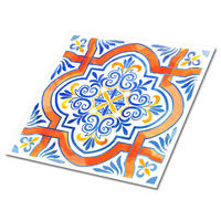 FLIESENAUFKLEBER 9 Stück 30x30 cm selbstklebend Grafiken im Azulejos-Stil - Multicolor, Textil (30/1.6/30cm) - TULUP