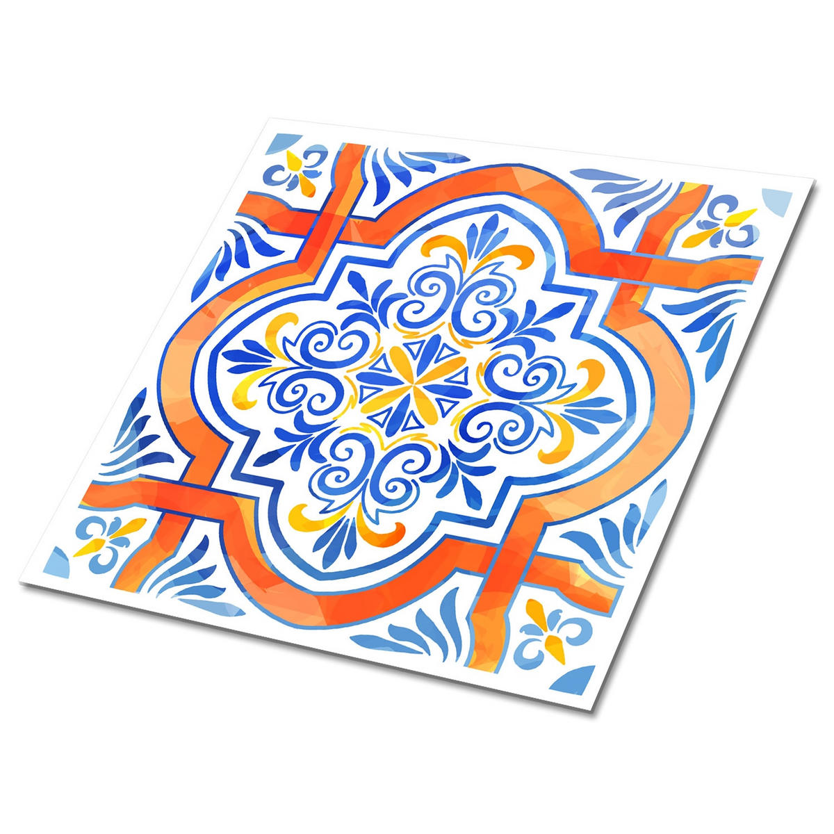 FLIESENAUFKLEBER 9 Stück 30x30 cm selbstklebend Grafiken im Azulejos-Stil - Multicolor, Textil (30/1.6/30cm) - TULUP
