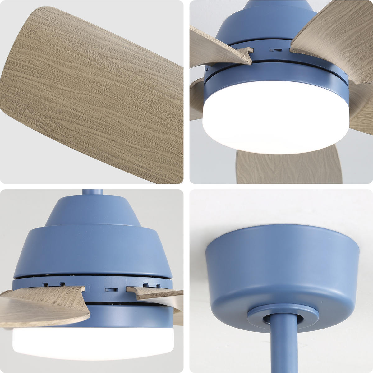 DECKENVENTILATOR 42Zoll LED Licht 22W Fernbedienung ABS Flügel - Blau, Kunststoff (106.6/106.6/46.5cm) - CASIVA