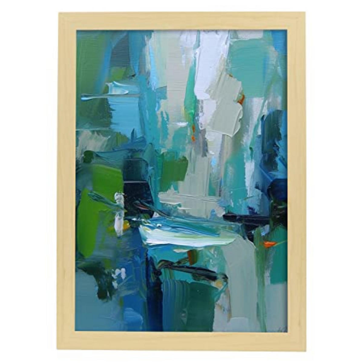 POSTER Abstraktes A3 Rahmen Aus Hellem Holz - Beige, Papier (29.7/5/42cm) - Nacnic