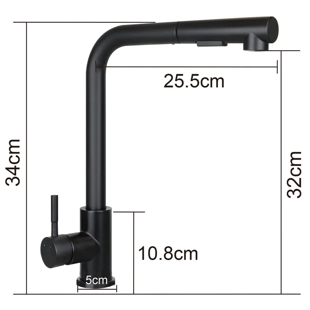 KÜCHENARMATUR Moment - Schwarz, Metall (26/34/32cm) - Nettlife