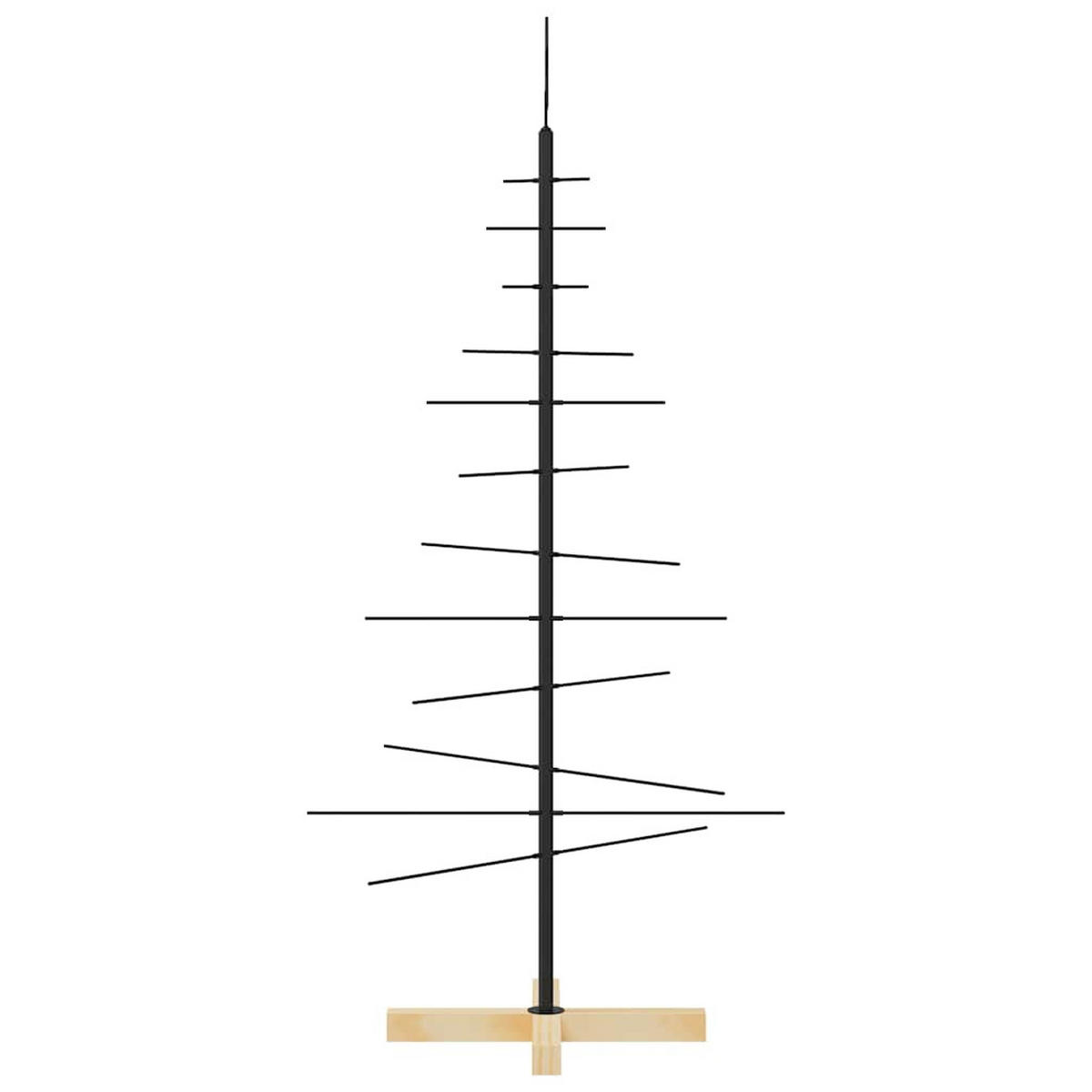 WEIHNACHTSBAUM Metall Mit Holzständer Schwarz 120 Cm - Schwarz, Metall (120cm) - vidaXL