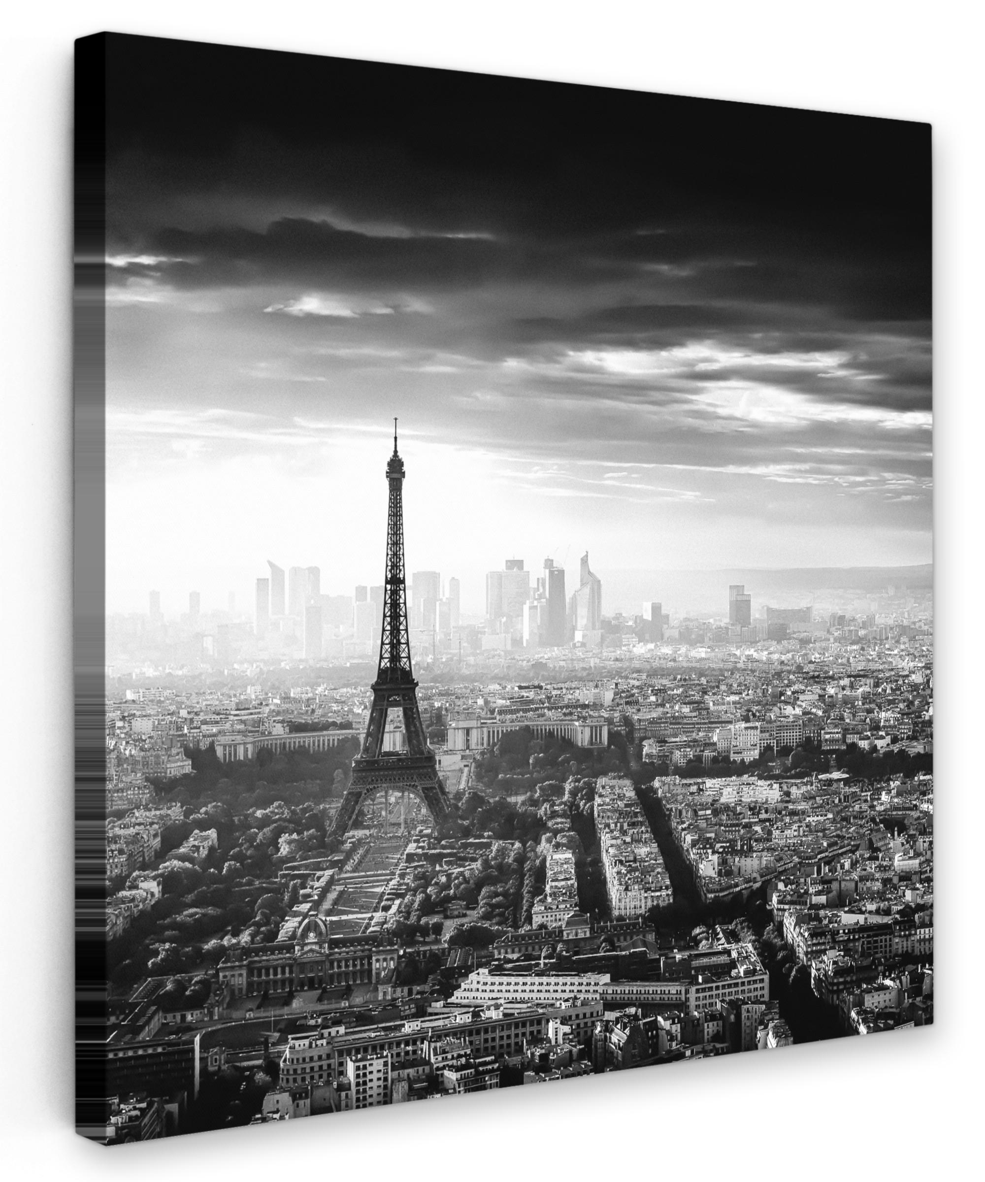 LEINWANDBILD Paris - Skyline - Eiffelturm - Stadt - Wolken 50x50 cm - Dunkelgrau, Textil (50/50cm) - MuchoWow