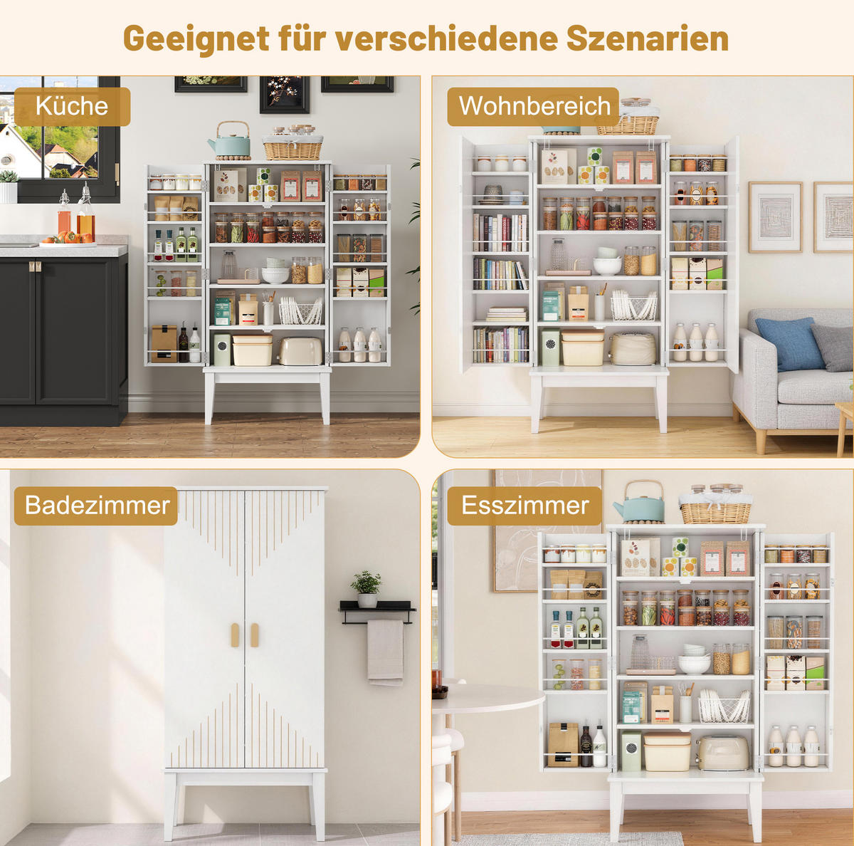 BUFFET 120/30/59 cm Weiß aus MDF mit 2 Türen - Weiß, Holzwerkstoff (59/120/30cm) - OKWISH